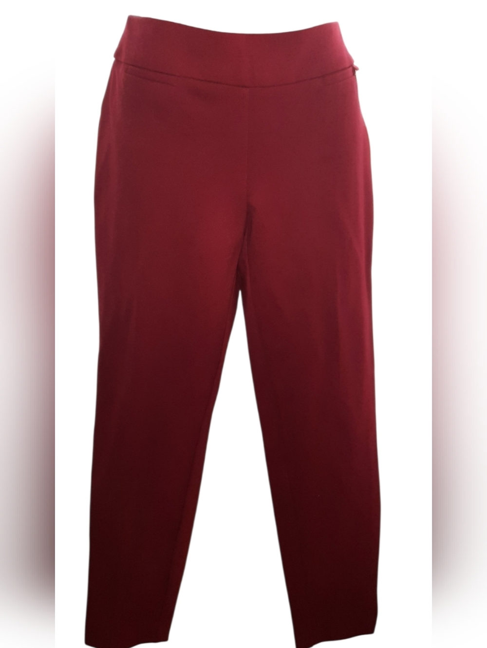 Anne Klein Straight-Leg Burgundy Pants